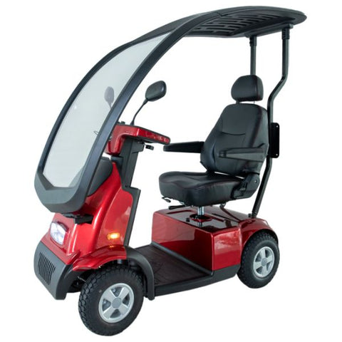 AFIKIM Afiscooter C4 4-Wheel Scooter With Hard Top Canopy Red Color