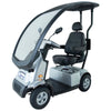 Image of AFIKIM Afiscooter C4 4-Wheel Scooter With Hard Top Canopy Silver Color