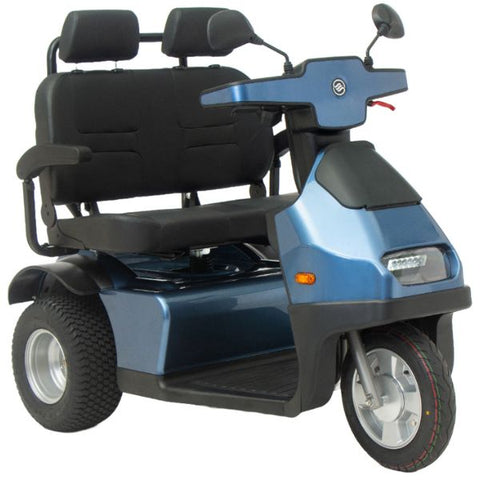 AFIKIM Afiscooter S3 Dual Seat 3-Wheel Scooter Blue Color with Golf Tires
