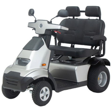 AFIKIM Afiscooter S4 4-Wheel Dual Seat Scooter Silver Color 