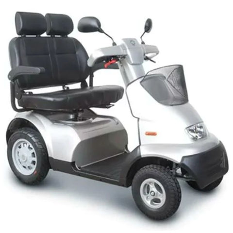 AFIKIM Afiscooter S4 4-Wheel Dual Seat Scooter Silver Color with Standard Tires