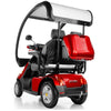 Image of AFIKIM Afiscooter S4 With Hard Top Canopy Dual Seat Back View Red Color