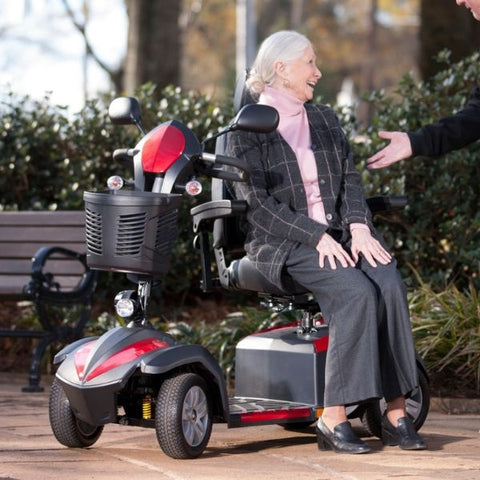 Drive Medical Ventura DLX 4 Wheel Scooter With Woman Riding View
