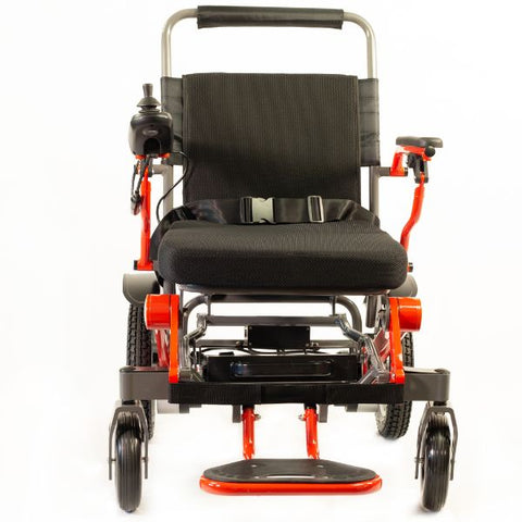 Reyhee Roamer (XW-LY001) Folding Electric Wheelchair Red Color Front View