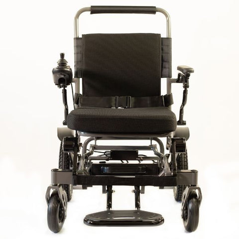 Reyhee Roamer (XW-LY001) Folding Electric Wheelchair Black Color Front View