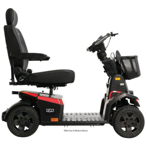 Pride Mobility PX4 4-Wheel Mobility Scooter Red Color Side View