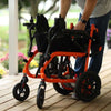 Image of SuperHandy GoRide Folding Electric Wheelchair Slightly Angled Being Folded View