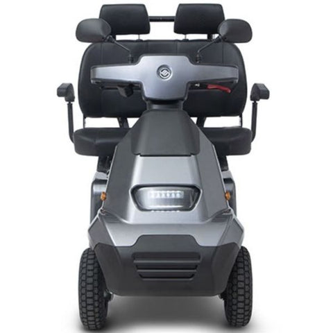 AFIKIM Afiscooter S 4-Wheel Scooter Dark Grey Dual Seat Front View