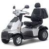 Image of AFIKIM Afiscooter S 4-Wheel Scooter Silver Side View With Golf Tires