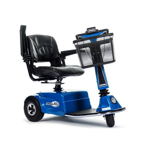 Amigo Shabbat Mobility Scooter Blue Armrest and Basket View