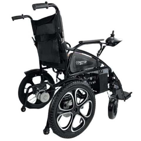 ComfyGo 6011 Electric Wheelchair Black Color Right Backside View 