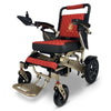 Image of ComfyGo IQ-7000 Remote Control Folding Electric Wheelchair Bronze Frame with Red Color Seat