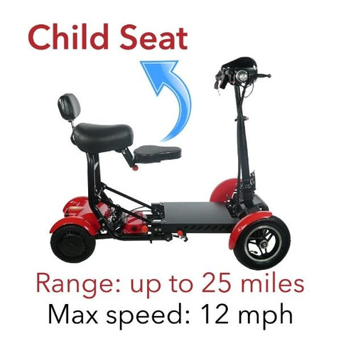 ComfyGo MS3000 Foldable Mobility Scooters child seat range 25 m speed 12 mph