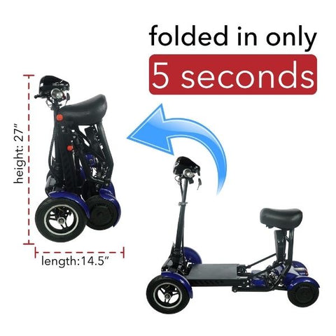  ComfyGo MS 3000 Foldable Mobility Scooters folded 5 seconds