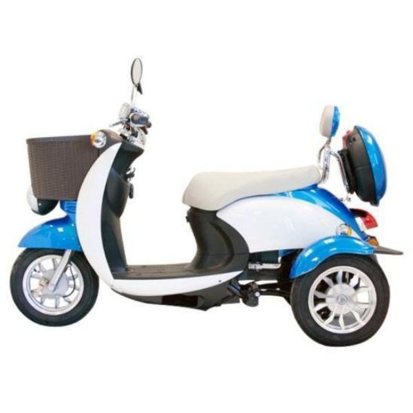 3 Wheel Scooter + Seat Cushion, Cup Holder & Arm Pads | Blue