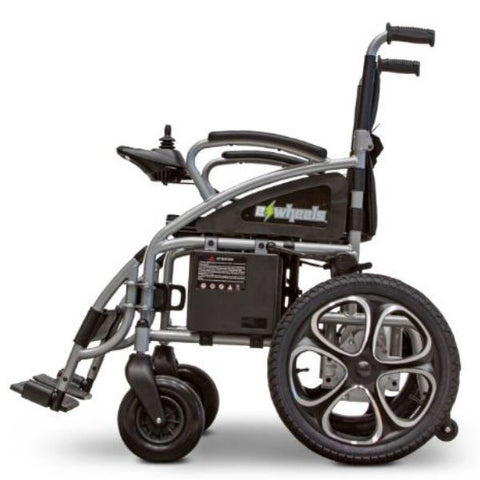 E-Wheels EW-M30 Folding Power Wheelchair Silver Side View