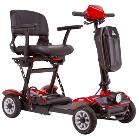 EWheels EW-26 Folding Mobility Scooter Red Color Front Right View
