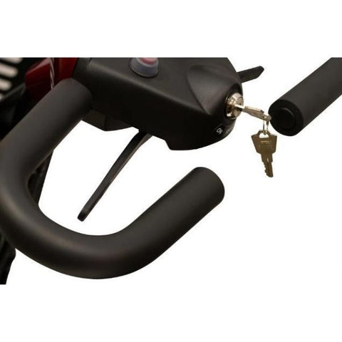 EWheels EW-M41 4-Wheel Travel Scooter Handlebar and Key Switch View