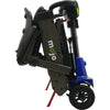 Image of Enhance Mobility MOJO Automatic Folding Scooter Blue Folded Wheel View