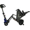 Image of Enhance Mobility MOJO Automatic Folding Scooter Blue Half Folded Side  View