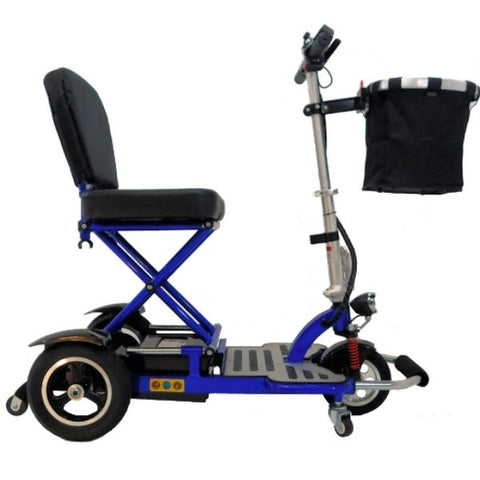 Enhance Mobility Triaxe Cruze Folding Mobility Scooter Blue Side View