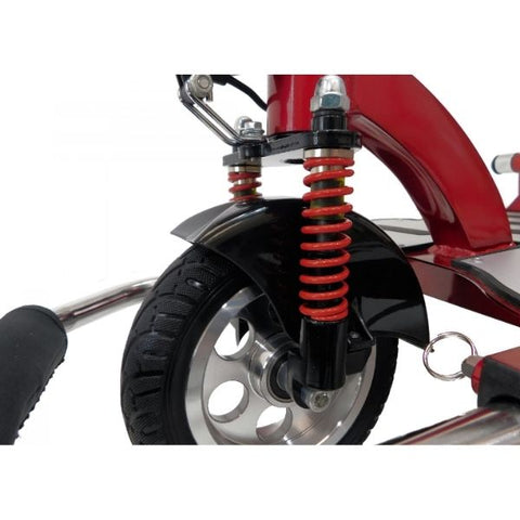 Enhance Mobility Triaxe Cruze Folding Mobility Scooter Front Wheel View