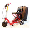 Image of Enhance Mobility Triaxe Sport T3045 3 Wheel Scooter Red Left View With Luggage
