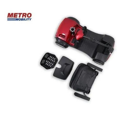 M1 Portal 4-Wheel Mobility Scooter Red Disassembled View