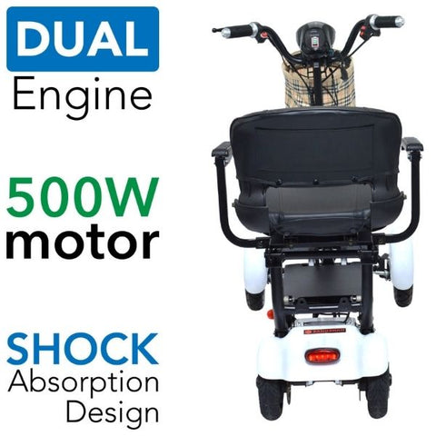MS3000 Plus by ComyGo Folding Electric Wheelchair shock absorption dual engine