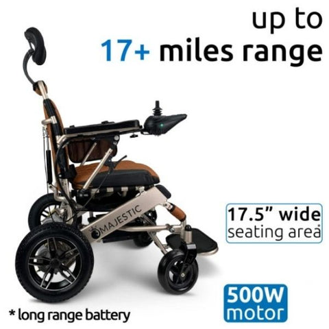 Majestic IQ-8000 Remote Controlled Electric Wheelchair with Recline Long Battery Range