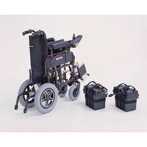Merits Health P101 Travel-Ease Electric Folding Power Chair Battery View