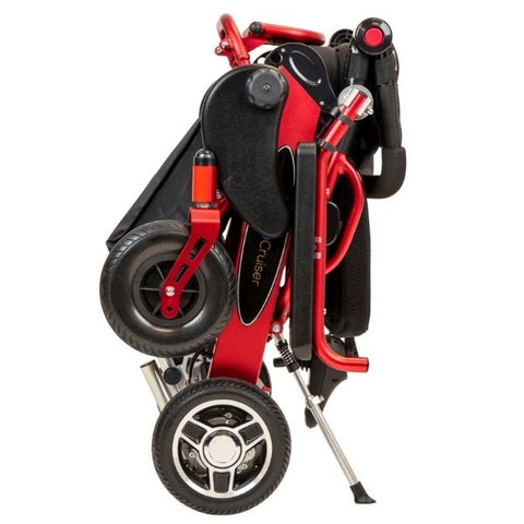 Pathway Mobility Geo-Cruiser LX Power Wheelchair Red Folding View