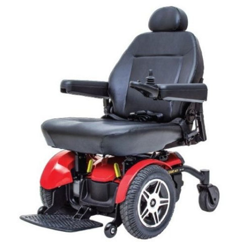 Pride Jazzy Elite HD Front Wheel Power Chair Red Left View