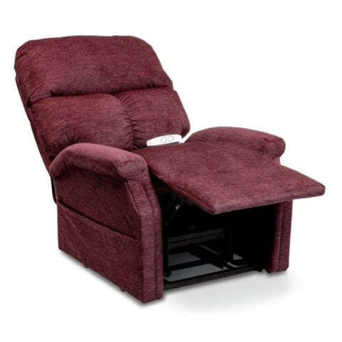 Pride Mobility Essential Collection 3-Position Lift Chair Black Cherry Cloud 9 Tilted Back View