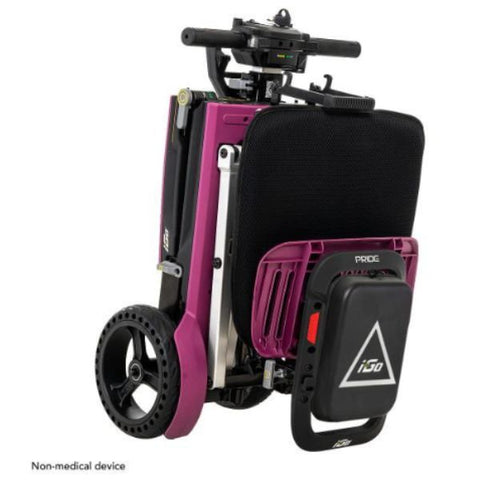 Pride Mobility iGo Folding Mobility Scooter  Pink Color Folded Up