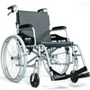 Image of Feather Lightweight Wheelchair Grey with Silver Pipping Front-Right View