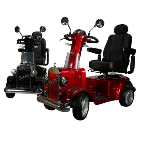 Vintage Vehicles USA Gatsby X 4 Wheel Bariatric Scooter Black and Red Front View