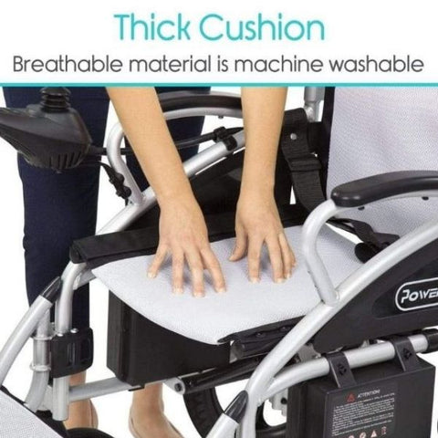 Vive Health Compact Power Wheelchair Thick Cushion View