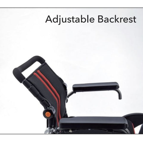 iLiving ILG-255 Folding Power Wheelchair Adjustable Backrest View