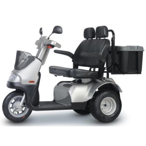AFIKIM Afiscooter S3 Dual Seat 3-Wheel Scooter Silver Color