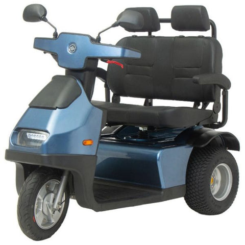 AFIKIM Afiscooter S3 Dual Seat 3-Wheel Scooter Blue Color with Golf Tires