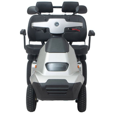 AFIKIM Afiscooter S4 4-Wheel Dual Seat Scooter Silver Color Front View