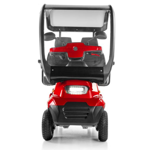 AFIKIM Afiscooter S4 With Hard Top Canopy Dual Seat Front View Red Color