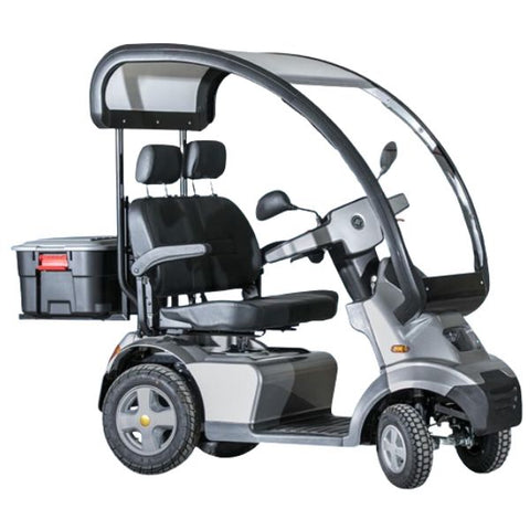 AFIKIM Afiscooter S4 4-Wheel Dual Seat Scooter Silver Color with Canopy and Standard Tires