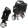 Image of Air Hawk Folding Lightweight Electric Wheelchair By Discover My Mobility Black Frame Folded View