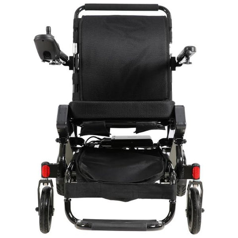 Air Hawk Folding Lightweight Electric Wheelchair By Discover My Mobility Black Frame Front  View