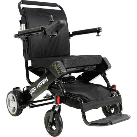 Air Hawk Folding Lightweight Electric Wheelchair By Discover My Mobility Black Frame