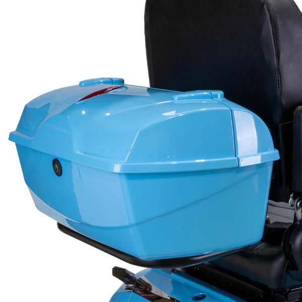 Bespoke Elite Heavy-Duty 3-Wheel Mobility Scooter Showing the Hard Locakable Storage at the Back