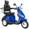 Image of Bespoke Legacy Full Size 3-Wheel Mobility Scooter in Color Blue with Black Seat and White Wheel Rims