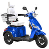 Image of Bespoke Legacy Full Size 3-Wheel Mobility Scooter in Color Blue with White Seat and Black Wheel Rims
